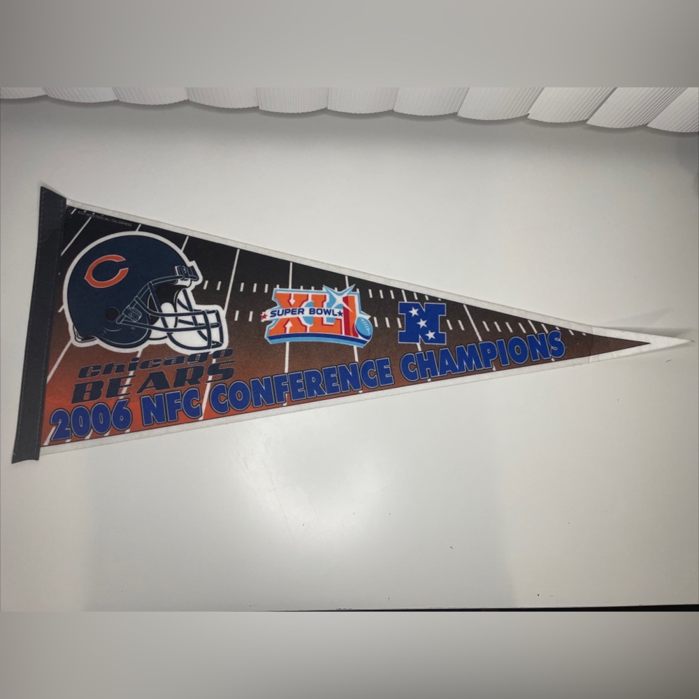 SUPER BOWL 2006 NFC CHAMPIONS CHICAGO BEARS PENNANT Vintage NFL Team Banner